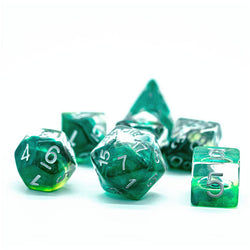 Green Demon Eye Dragon Eye Dice 7-Dice Set Resin Dungeons and Dragons Dice (Online Only)