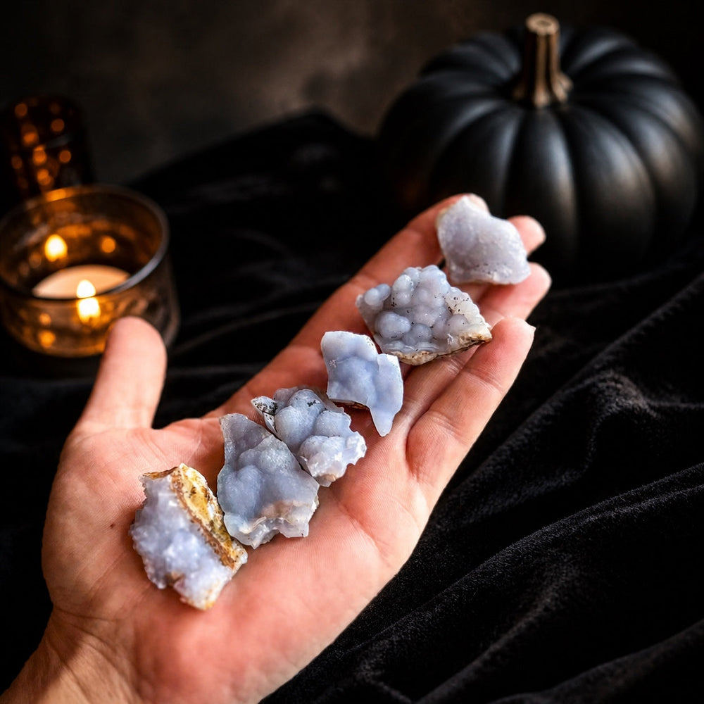 Raw Blue Chalcedony Specimens