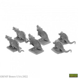 Bones Dungeon Dwellers: Giant Tomb Rats (6) (ONLINE ORDER ONLY)