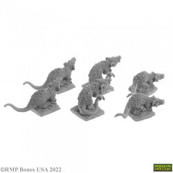 Bones Dungeon Dwellers: Giant Tomb Rats (6) (ONLINE ORDER ONLY)