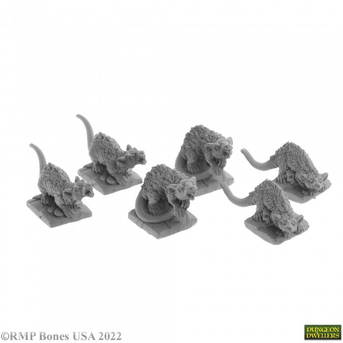 Bones Dungeon Dwellers: Giant Tomb Rats (6) (ONLINE ORDER ONLY)