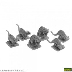 Bones Dungeon Dwellers: Giant Tomb Rats (6) (ONLINE ORDER ONLY)