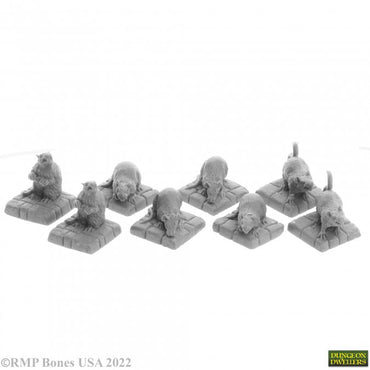 Bones Dungeon Dwellers: Dire Rats (8) (ONLINE ORDER ONLY)