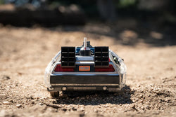 Back to the Future Part III (rail version) die-cast 1:24 scale "Hollywood Rides" light-up DeLorean Time Machine (ONLINE ORDER ONLY)