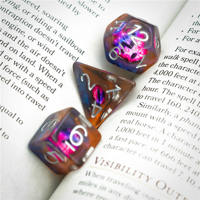 Demon Eye Dragon Eye Dice 7-Dice Set Resin Dungeons and Dragons Dice (Online Only)