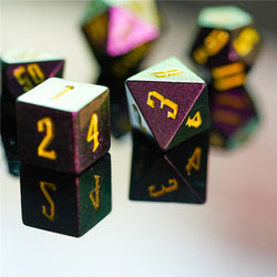 Rose Red Monster Glitter DND Dice (Rose Red&Green&Golden) 7-Dice Dungeons and Dragons Dice (Online Only)