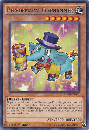 Performapal Elephammer [MP16-EN002] Rare (ONLINE ORDER ONLY)