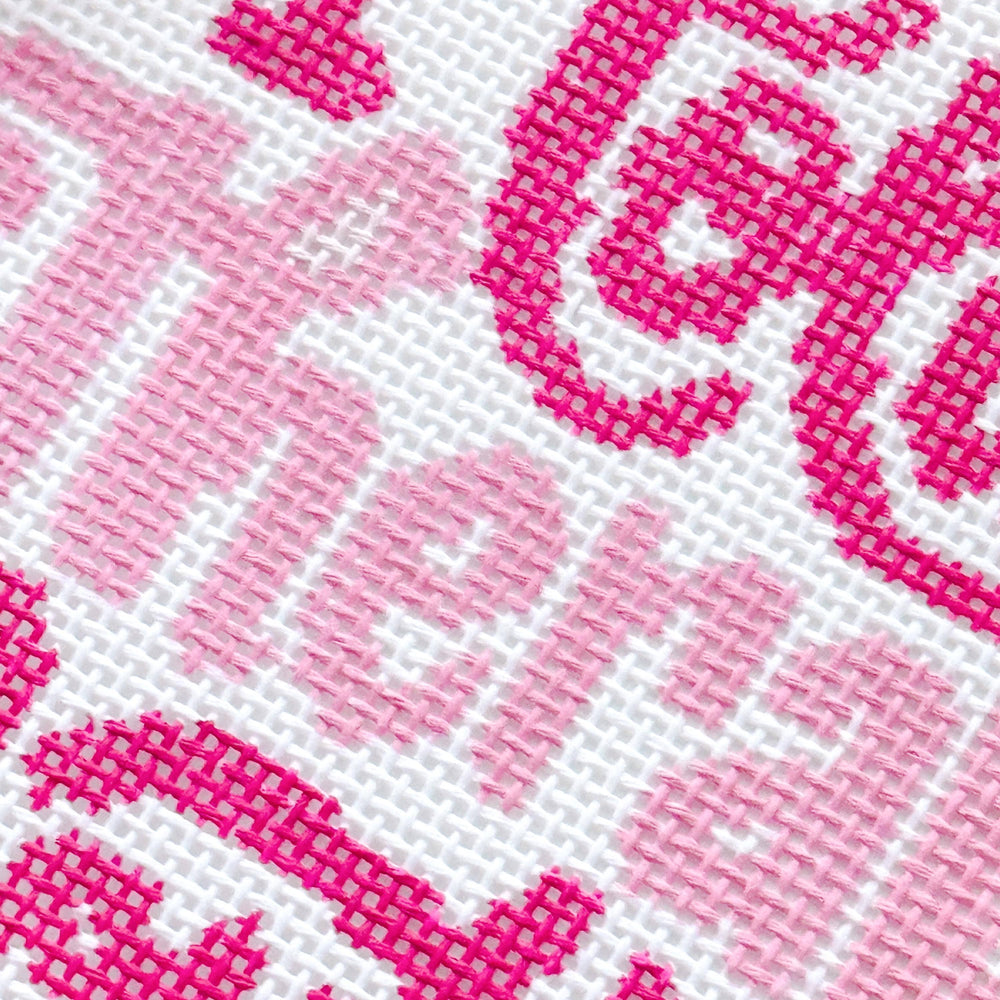 Cotswold Co Designs - Mental Health Needlepoint Canvas, Modern Cheeky Needlepoint Pillow Canvas, 13 Mesh, 9”x6” design, Snarky Needlepoint Canvas (ONLINE ORDER ONLY)