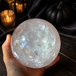 4 1/2" RAINBOW Quartz Sphere, Large Quartz Crystal Ball