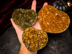 Raw Citrine Hearts, Ethically Sourced for Valentines Day Gift