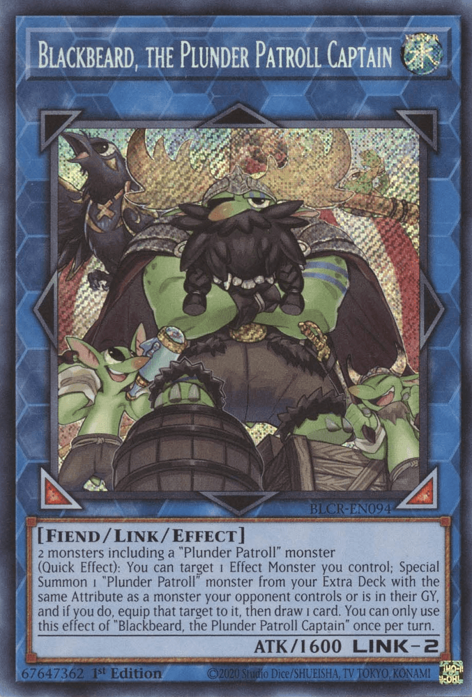 Blackbeard, the Plunder Patroll Captain [BLCR-EN094] Secret Rare (ONLINE ORDER ONLY)