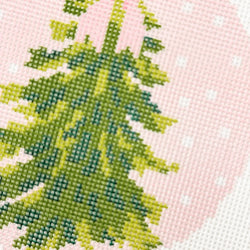 Cotswold Co Designs - Hand-Painted Bow Christmas Tree Needlepoint Ornament Canvas (ONLINE ORDER ONLY)