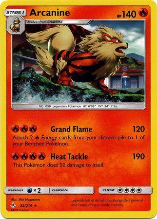 Arcanine (22/214) (Cosmos Holo) [Sun & Moon: Unbroken Bonds] (Online Only)