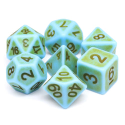 Mini-Moss Ancient 7-Dice Set Role Playing Dungeons and Dragons Dice (Green / Seafoam) (Online Only)