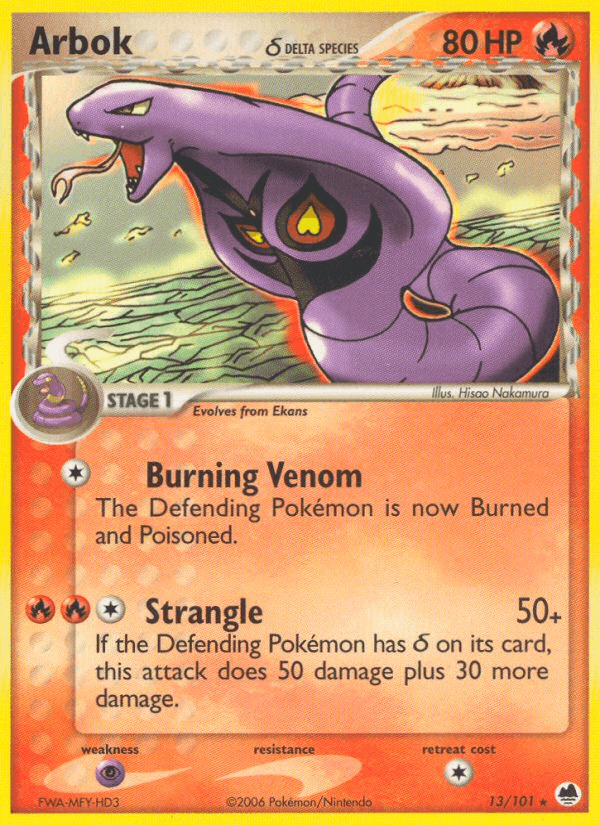 Arbok (13/101) (Delta Species) [EX: Dragon Frontiers] (Online Only)