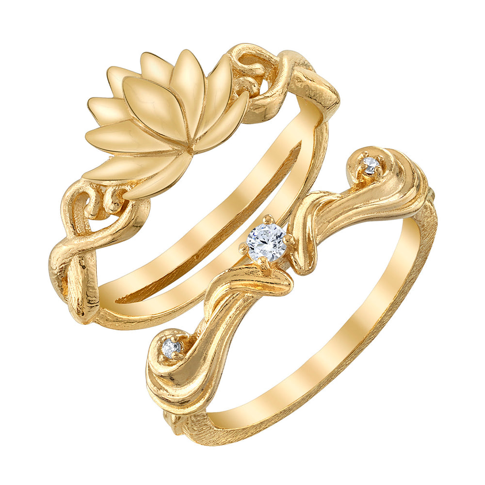 Disney X RockLove DISNEY ALADDIN Jasmine Lotus Stacker Rings (ONLINE ORDER ONLY)