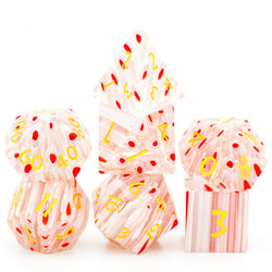 Flower Glass DND Dice Red Limited Edition in Wood Box (Online Only)