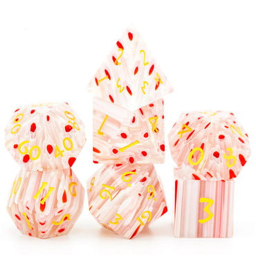 Flower Glass DND Dice Red Limited Edition in Wood Box (Online Only)