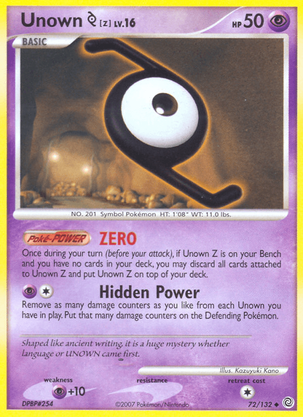 Unown Z (72/132) [Diamond & Pearl: Secret Wonders] (Online Only)