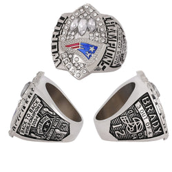 New England Patriots Super Bowl Championship Ring & Trophy Set– 2002, 2004, 2005, 2015, 2017 & 2019