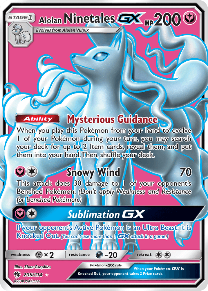 Alolan Ninetales GX (205/214) [Sun & Moon: Lost Thunder] (Online Only)