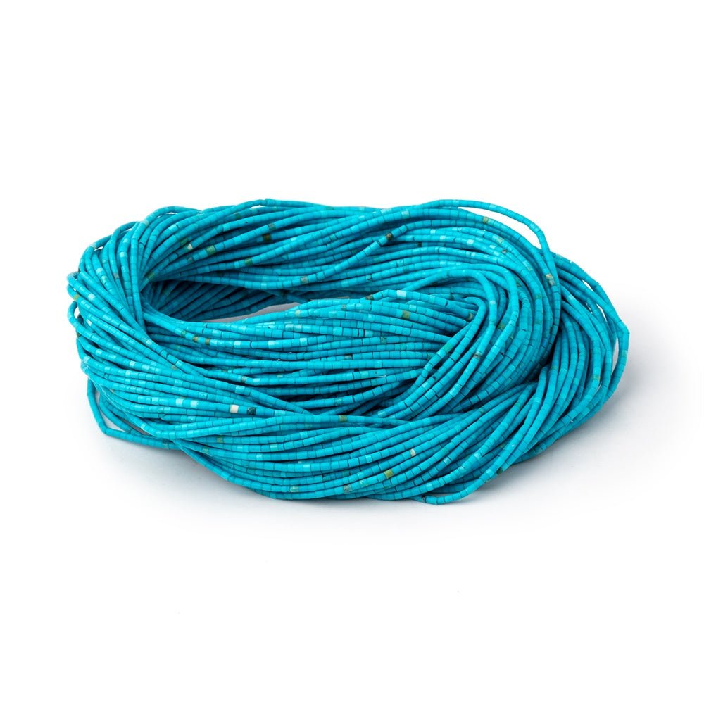 0.9mm Turquoise Howlite Handcut Plain Tube Beads 15.5 inch 350 pieces (ONLINE ORDER ONLY)