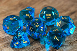 Aquamarine Multifaceted Glass Dice Set (ONLINE ORDER ONLY)