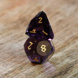 Deep Plum Multifaceted Glass Dice Set (ONLINE ORDER ONLY)