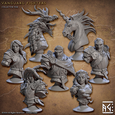 3D Printed Artisan Guild Vanguard Fighters Busts 28mm 32mm (Online Only)