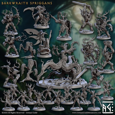 3D Printed Artisan Guild Avatar of Arba Barkwraith Spriggans Set 28mm 32mm (Online Only)