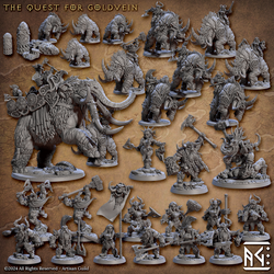 3D Printed Artisan Guild Skutagaard War Mammoth Dwarf Berserkers Set 28mm 32mm (Online Only)