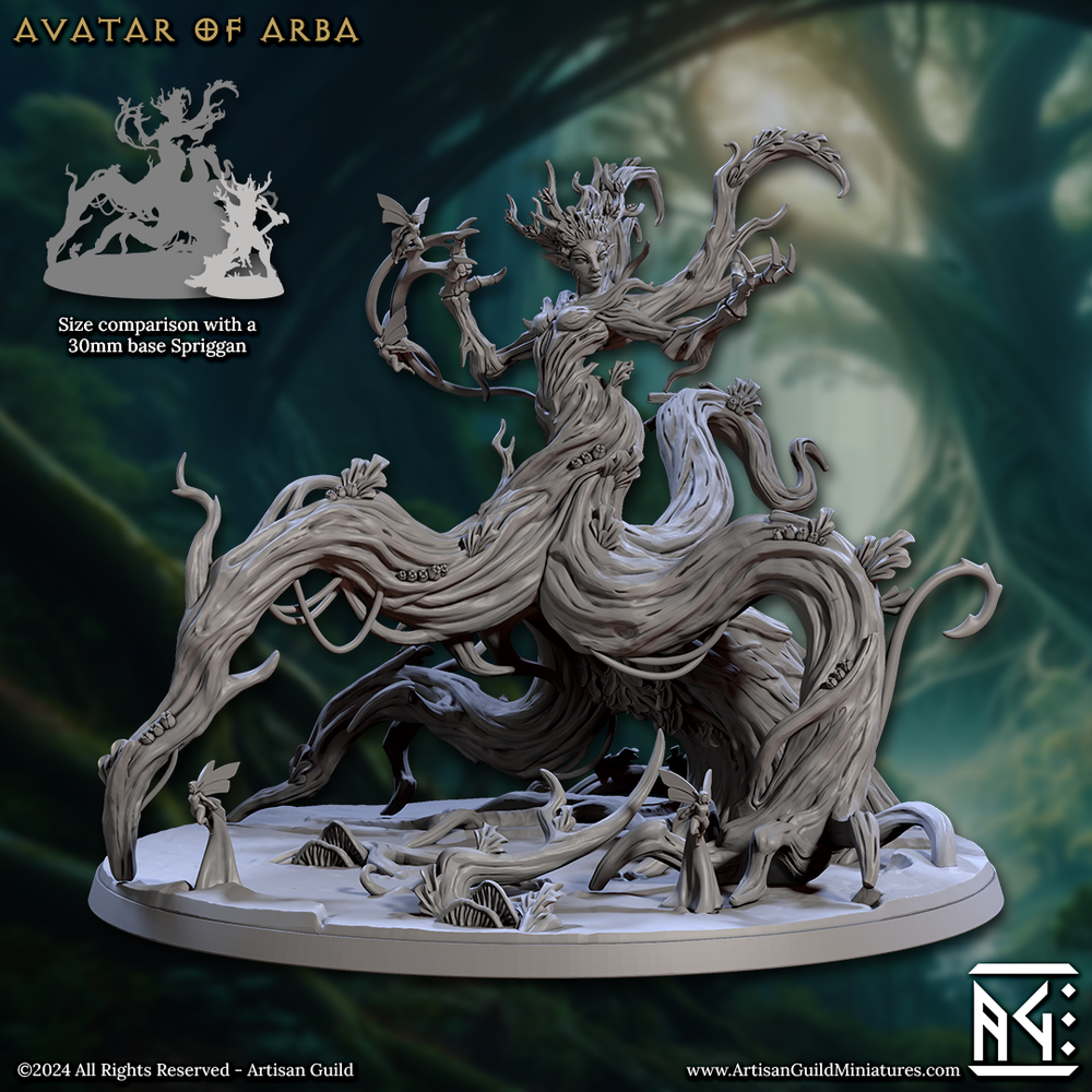 3D Printed Artisan Guild Avatar of Arba Barkwraith Spriggans Set 28mm 32mm (Online Only)