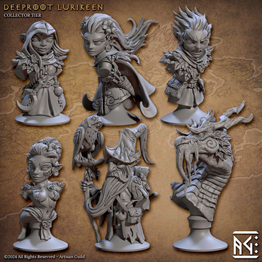 3D Printed Artisan Guild Deeproot Lurikeen Busts 28mm 32mm (Online Only)