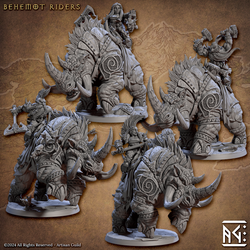 3D Printed Artisan Guild Behemot Riders Dwarf Berserkers Set 28mm 32mm (Online Only)