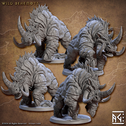 3D Printed Artisan Guild Behemot Riders Dwarf Berserkers Set 28mm 32mm (Online Only)