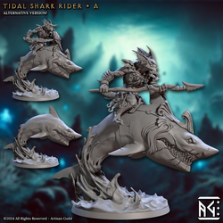 3D Printed Artisan Guild Tidal Sharks Riders Mirmidons of the Death Tide 28mm 32mm (Online Only)