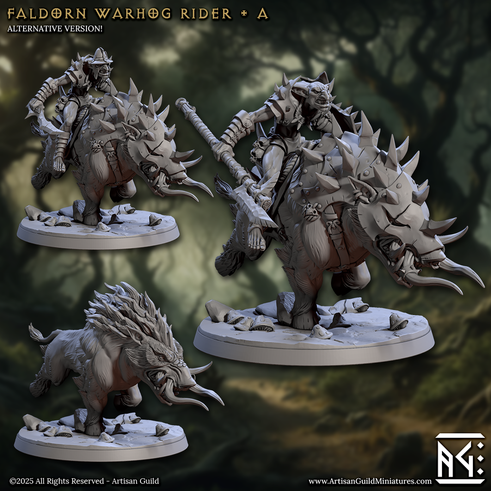 3D Printed Artisan Guild Faldorn Warhogs Riders Set Faldorn Hobgoblin Set 28mm 32mm (Online Only)