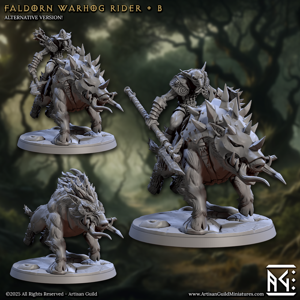 3D Printed Artisan Guild Faldorn Warhogs Riders Set Faldorn Hobgoblin Set 28mm 32mm (Online Only)