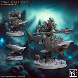 3D Printed Artisan Guild Tidal Sharks Riders Mirmidons of the Death Tide 28mm 32mm (Online Only)