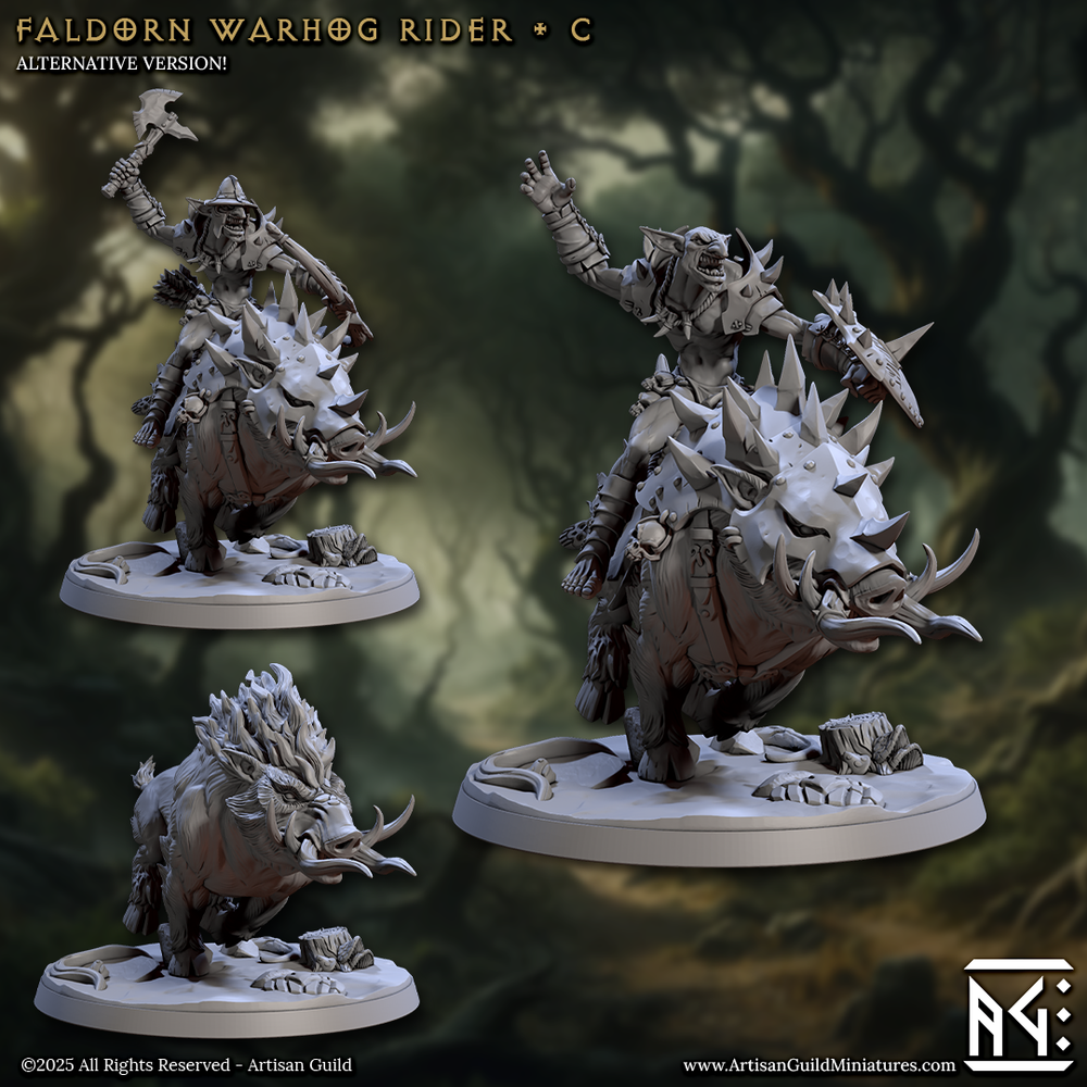 3D Printed Artisan Guild Faldorn Warhogs Riders Set Faldorn Hobgoblin Set 28mm 32mm (Online Only)