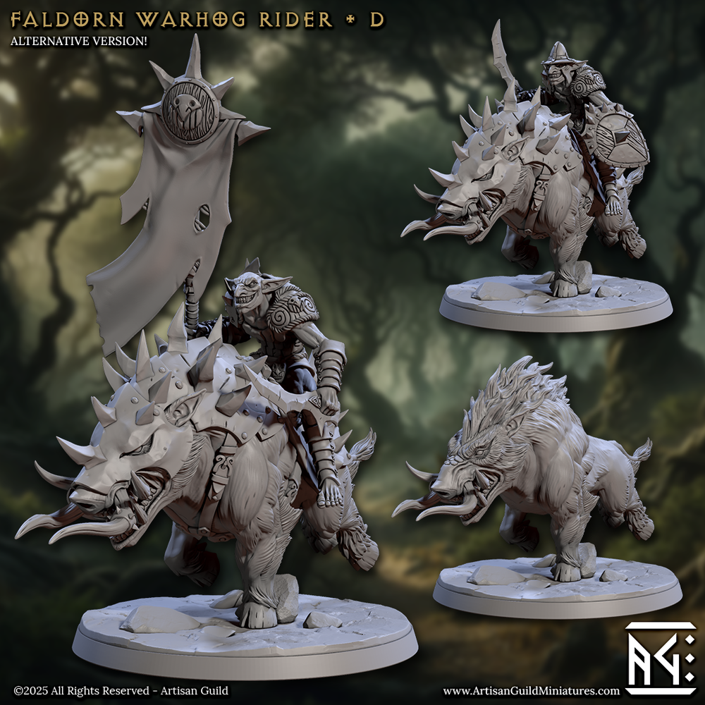 3D Printed Artisan Guild Faldorn Warhogs Riders Set Faldorn Hobgoblin Set 28mm 32mm (Online Only)