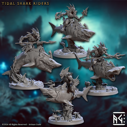 3D Printed Artisan Guild Tidal Sharks Riders Mirmidons of the Death Tide 28mm 32mm (Online Only)
