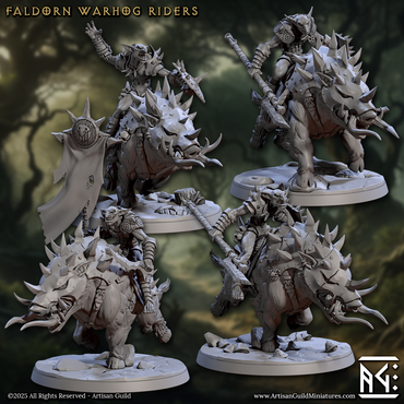 3D Printed Artisan Guild Faldorn Warhogs Riders Set Faldorn Hobgoblin Set 28mm 32mm (Online Only)