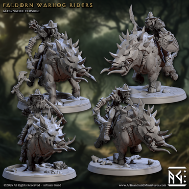 3D Printed Artisan Guild Faldorn Warhogs Riders Set Faldorn Hobgoblin Set 28mm 32mm (Online Only)