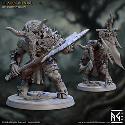 3D Printed Artisan Guild Chaos Minoc Set Rise of the Beastmen Set 28mm 32mm (Online Only)