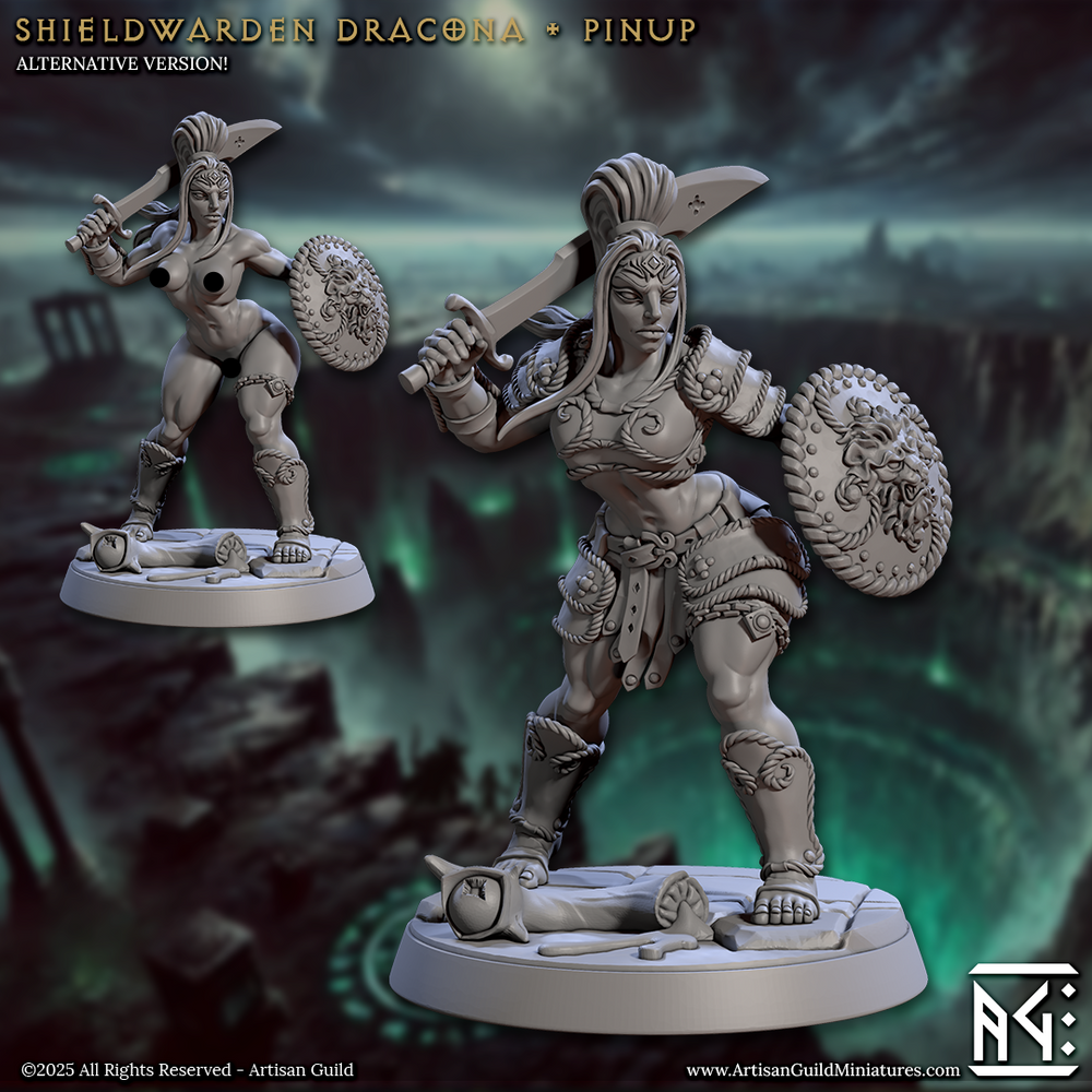 3D Printed Artisan Guild Shieldwarden Dracona Descent into the Hive of the All Seeing 28mm 32mm (Online Only)