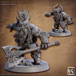 3D Printed Artisan Guild Dwarf Berserkers Dwarf Berserkers Set 28mm 32mm (Online Only)