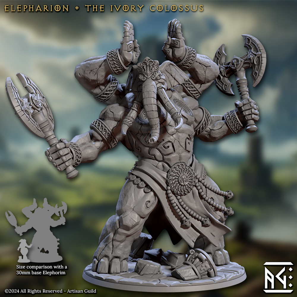 3D Printed Artisan Guild Elepharion the Ivory Colossus Elephorim Ivory Sentinels 28mm 32mm (Online Only)