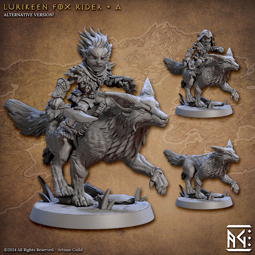 3D Printed Artisan Guild Lurikeens Fox Riders Deeproot Lurikeen Set 28mm 32mm (Online Only)