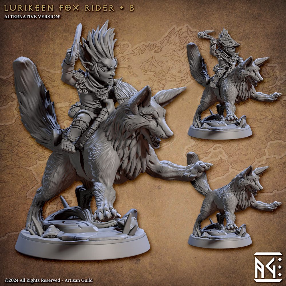 3D Printed Artisan Guild Lurikeens Fox Riders Deeproot Lurikeen Set 28mm 32mm (Online Only)